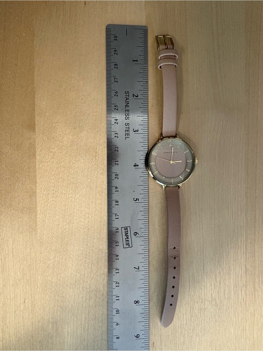 Women’s Blush Pink Leather Strap Watch with Gold Case